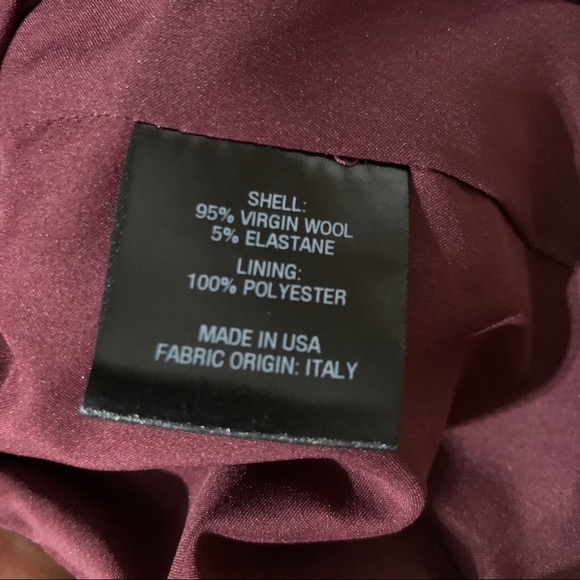 Argent Boxy Virgin Wool Red Blazer - Picture 3 of 4